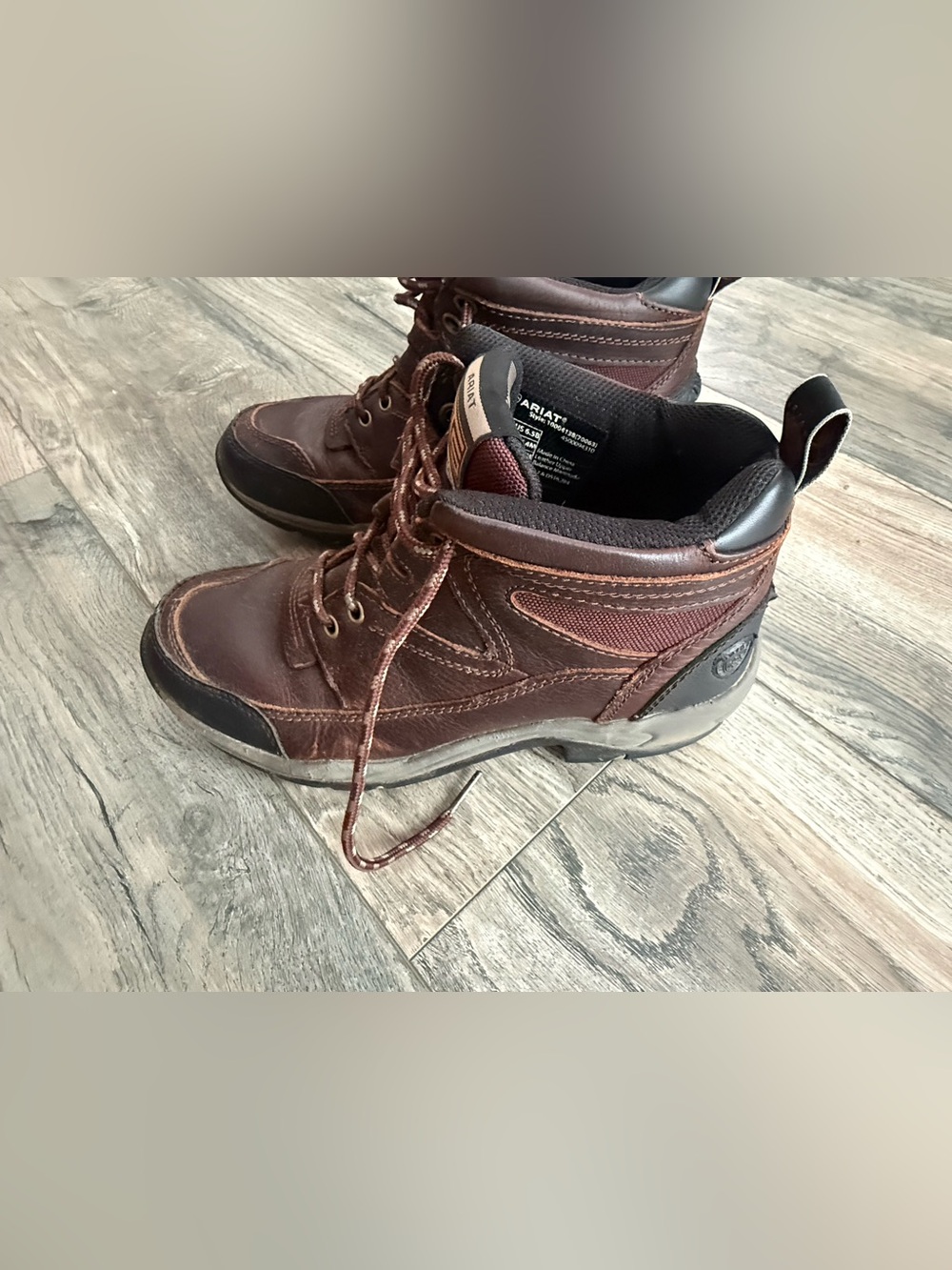 Ariat Men's Brown Leather Lace-Up Work Boots